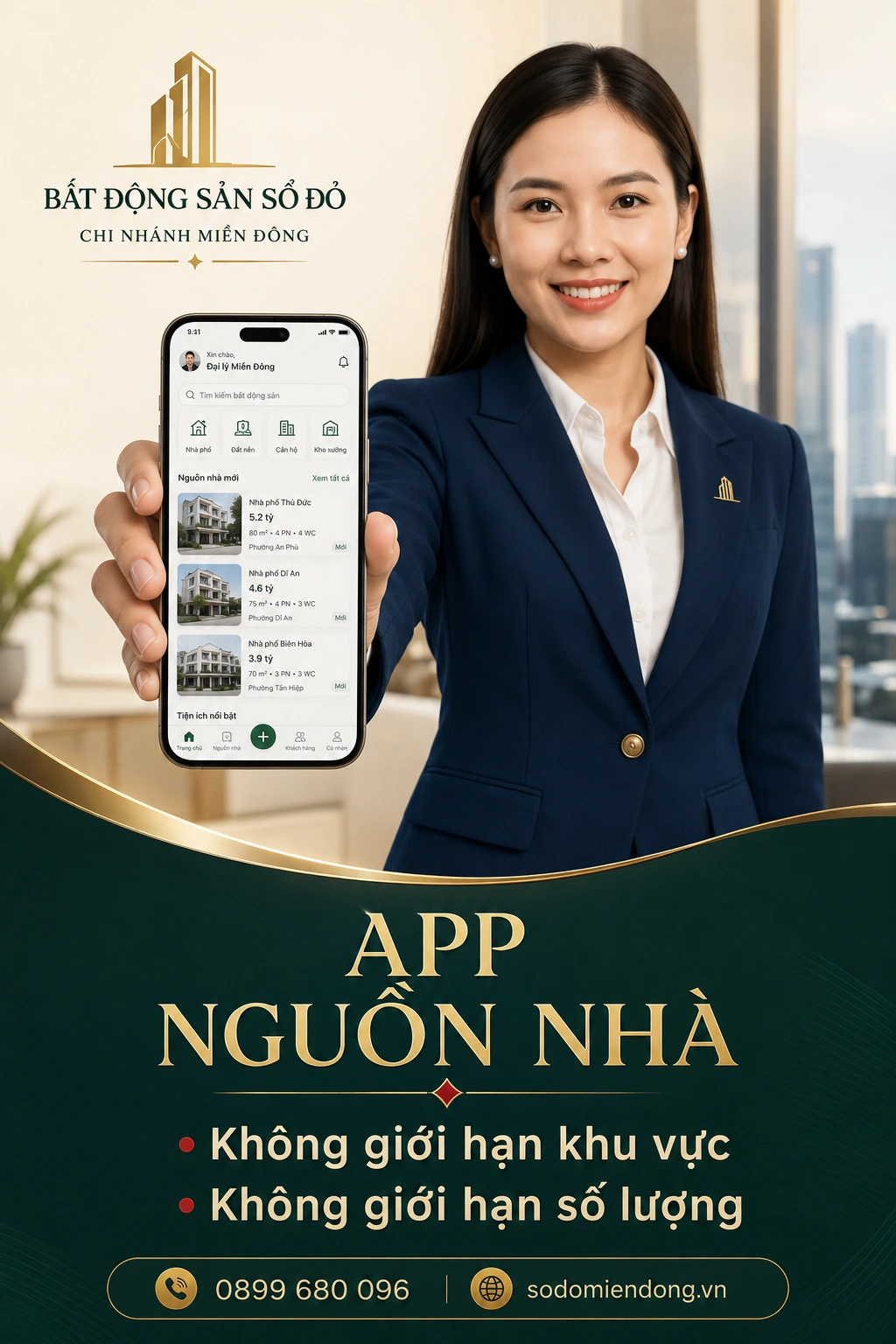 App nguồn nhà Sổ Đỏ Miền Đông